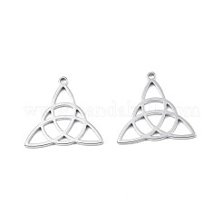 変色しない201ステンレススチールペンダント  三位一体の結び目  ステンレス鋼色  25x26x1.5mm  穴：1.8mm&nbsp;STAS-T063-166P