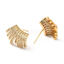 Clear Cubic Zirconia Chunky Stud Earrings&nbsp;EJEW-F281-16G