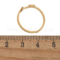 女性用304ステンレススチールカフリング  文字a~zのハート  18KGP本金メッキ  文字l  9.5mm  内径：調節可能。&nbsp;RJEW-D285-01G-L