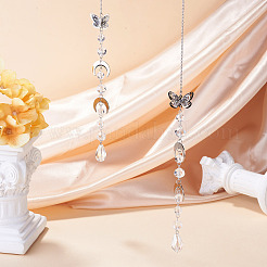 2Pcs Glass Teardrop Window Hanging Suncatchers&nbsp;HJEW-TADJ0019
