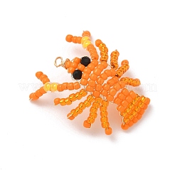 2Pcs 2 Colors Glass Seed Beaded Pendants&nbsp;PALLOY-MZ00903