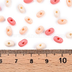 不透明なアクリルビーズ  ピーナッツ  ミックスカラー  6.5x4x3mm  穴：1.5mm  約199個/10g&nbsp;X1-MACR-T048-02M-10