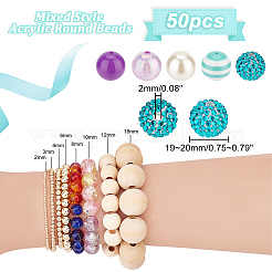 1 Set 5 Styles Resin Round Beads Set&nbsp;RESI-PH0001-98A