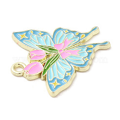 Light Gold Plated Alloy Enamel Pendants&nbsp;ENAM-L041-03A