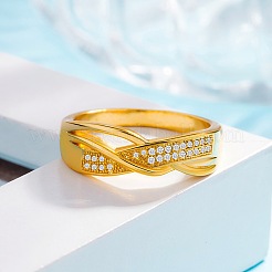 Brass Micro Pave Cubic Zirconia Finger Rings for Women&nbsp;FS-WG5E550-05