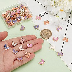 64本8色合金エナメルチャーム  蝶  ミックスカラー  10.5x13x2mm  穴：1.2mm  8個/カラー&nbsp;FIND-AR0005-17A