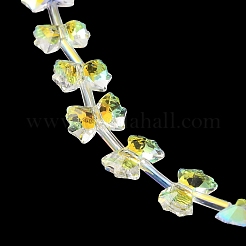 電気メッキガラスビーズセット  ABカラーメッキ  蝶結び  クリアAB  7x10x4mm  穴：1mm  約50個/連  20.08''（51センチメートル）&nbsp;EGLA-B006-02A-AB01
