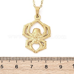 Halloween Skull Spider 304 Stainless Steel Pendant Necklaces&nbsp;NJEW-M096-15G