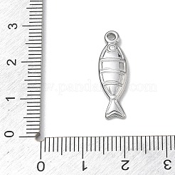 304ステンレスペンダント  魚のチャーム  ステンレス鋼色  23.5x7.5x2.5mm  穴：1.7mm&nbsp;SA-A001-01A-P