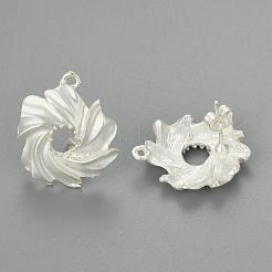 合金製スタッドピアスパーツ  カン付き  真鍮製のピンとイヤナット/ピアスバックキャッチ  長持ちメッキ  花  ミックスカラー  22x18.5mm  穴：1.6mm  ピン：0.7mm&nbsp;PALLOY-F255-12