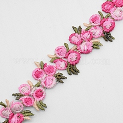 花ポリエステルトリムリボン  カーテンレーストリミング用  ショッキングピンク  3/4インチ（20mm）&nbsp;OCOR-WH0057-18D-01