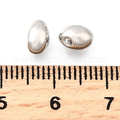 真鍮製チャーム  カドミウムフリー＆ニッケルフリー＆鉛フリー  オーバル  プラチナメッキ  7x5mm  穴：1.2mm&nbsp;KK-C096-04P