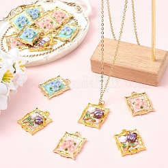 3Pcs 3 Styles Alloy Enamel Pendants&nbsp;FIND-YW0011-05