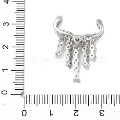 真鍮マイクロパヴェクリアキュービックジルコニアペンダント  タッセルチャーム  プラチナ  27x20x7mm  穴：11x3.5mm&nbsp;CU-G605-02P
