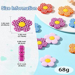 シリコーン焦点ビーズ  タータン模様の花  ミックスカラー  26.5x27.5x8mm  穴：2mm  2個/カラー&nbsp;SIL-CJ0002-32