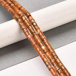 合成レガライト/インペリアルジャスパー/海底堆積物ジャスパービーズ連売り  染色された印象ジャスパー  コラム  チョコレート  4x4mm  穴：0.9mm  約100個/連  15.94インチ（40.5cm）&nbsp;G-F765-E04-01