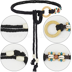 Handmade Weaving Cotton Linen Waist Chain Belts for Women Ladies Dress&nbsp;AJEW-WH20017-75B