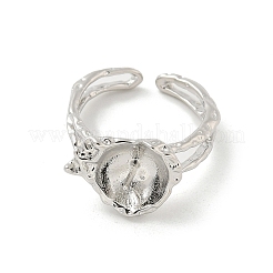Brass Cup Peg Open Cuff Ring Settings&nbsp;KK-G518-10P-03