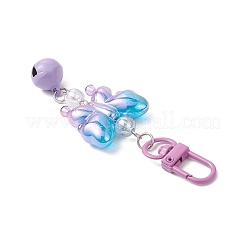 3個 3色アクリル蝶ペンダント装飾  バッグ装飾用の合金留め具チャーム  鉄の鐘と  ミックスカラー  98.5mm  1pc /カラー&nbsp;HJEW-JM03870
