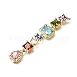 Brass Micro Pave Colorful Cubic Zirconia Big Pendants&nbsp;KK-K427-28G