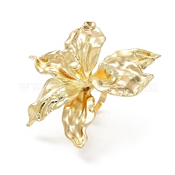 女性用合金指輪  花  ゴールドカラー  usサイズ8 1/2(18.5mm)&nbsp;RJEW-L127-01G