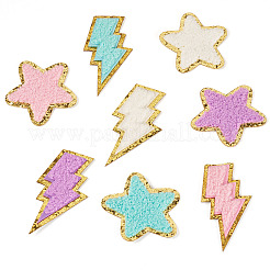 8Pcs 8 Colors Polyester Self-adhesion Embroider Thread Iron on/Sew On Patches&nbsp;PATC-TA0001-35