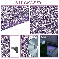 透明アクリル板  グリッターパウダー付き  正方形  紫色のメディア  150x150x2.8~3mm&nbsp;DIY-WH0449-80B