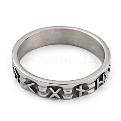304ステンレスリング  リング  シンボル  5mm  内径：19mm&nbsp;RJEW-B055-03AS-02