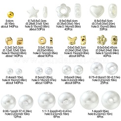 DIY ラウンドジュエリー作りキット  CCBビーズとABSプラスチック模造真珠ビーズを含む  ミックスカラー  4mm  140pc&nbsp;DIY-FS0006-18