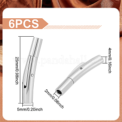 コラム 304 ステンレススチール バヨネットネックレス留め金  ステンレス鋼色  25x5x4mm  穴：2mm  6個/箱&nbsp;STAS-UN0014-82