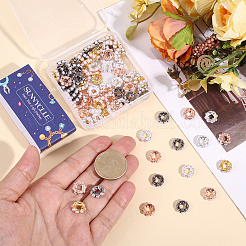 100色のプラスチックスペーサービーズ4個  フラットラウンド  ミックスカラー  11.5x4mm  穴：4.5mm  25個/カラー&nbsp;FIND-SC0021-95