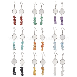 304 Stainless Steel Gemstone Chip Beads Earring Hooks&nbsp;EJEW-JE06898