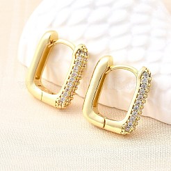 Brass Micro Pave Clear Cubic Zirconia Hoop Earrings&nbsp;EJEW-Z121-10G