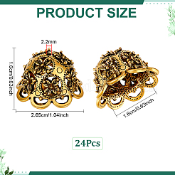 24Pcs Tibetan Style Alloy Bead Caps&nbsp;TIBE-PH0002-63AG