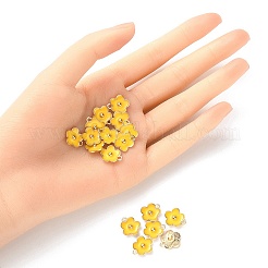 Light Gold Plated Alloy Enamel Pendants&nbsp;ENAM-YW0002-20G