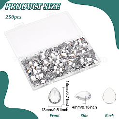 250Pcs Acrylic Rhinestone Cabochons&nbsp;GACR-FG0001-13