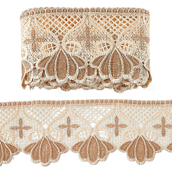 5Yards Polyester Wavy Lace Trim Ribbon&nbsp;SRIB-GF0001-44B