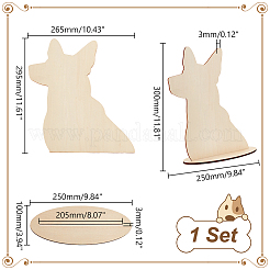 木製ペットよだれかけディスプレイスタンド  食べ物  完成品：25x10x30cm&nbsp;ODIS-WH0043-97B
