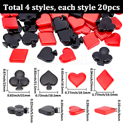 80Pcs 4 Styles Opaque Resin Cabochons&nbsp;RESI-SC0006-63