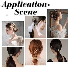 18スタイルのアイロンヘアクリップ9個  ポニーフック  ポニーテールデコレーションアクセサリー  真鍮製の細線細工のカボションに合う  混合形状  ミックスカラー  40x25x12mm  2個/カラー&nbsp;FIND-PH0002-57