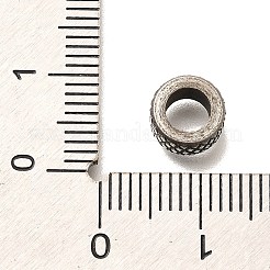 304ステンレススチールヨーロピアンビーズ  大穴ビーズ  コラム  アンティークシルバー  4x7.5mm  穴：4.5mm&nbsp;STAS-R140-04AS