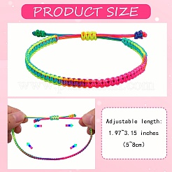 編組ナイロン糸コードブレスレット  カラフル  1/8~1/4インチ（0.3~0.5cm）  内径：2~3-1/8インチ（5~8cm）  5個/セット&nbsp;BJEW-SW00049