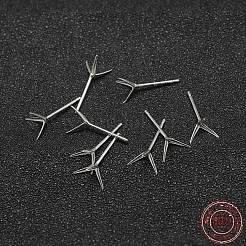 925スターリングシルバーイヤリングのセッティング  銀  トレイ：6mm  14x7mm  ピン：0.6mm&nbsp;STER-P032-09S
