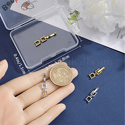 6Pcs 2 Colors Brass Fold Over Clasps&nbsp;KK-BBC0013-50