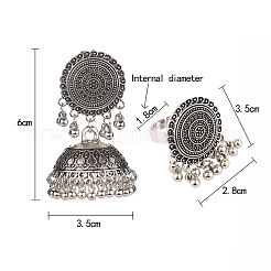 Flat Round & Bell Bohemian Ethnic Style Alloy Stud Dangle Earring & Ring Sets&nbsp;FS-WG67497-01
