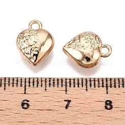 ラックメッキ合金ペンダント  ハートチャーム  ゴールドカラー  12x9.5x4.5mm  穴：1.6mm&nbsp;FIND-N005-08G