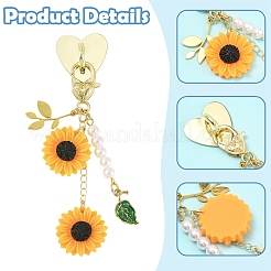 Alloy & ABS Plastic Imitation Pearl & Resin Pendant Decorations&nbsp;HJEW-YW00416-01