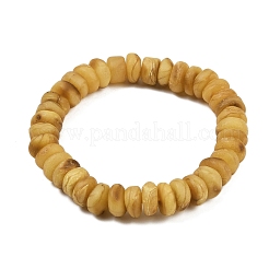 天然琥珀ビーズストレッチブレスレット（男性・女性用）  ナゲット  内径：2-1/8インチ（5.25cm）&nbsp;BJEW-L710-01B