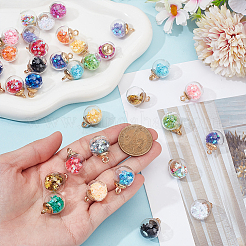114Pcs 19 Colors Transparent Glass Pendants&nbsp;GLAA-ME0001-32