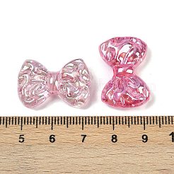 UVメッキ透明アクリルビーズ  虹色の  蝶結び  ミックスカラー  16x24x7.5mm  穴：2mm&nbsp;MACR-L007-04B